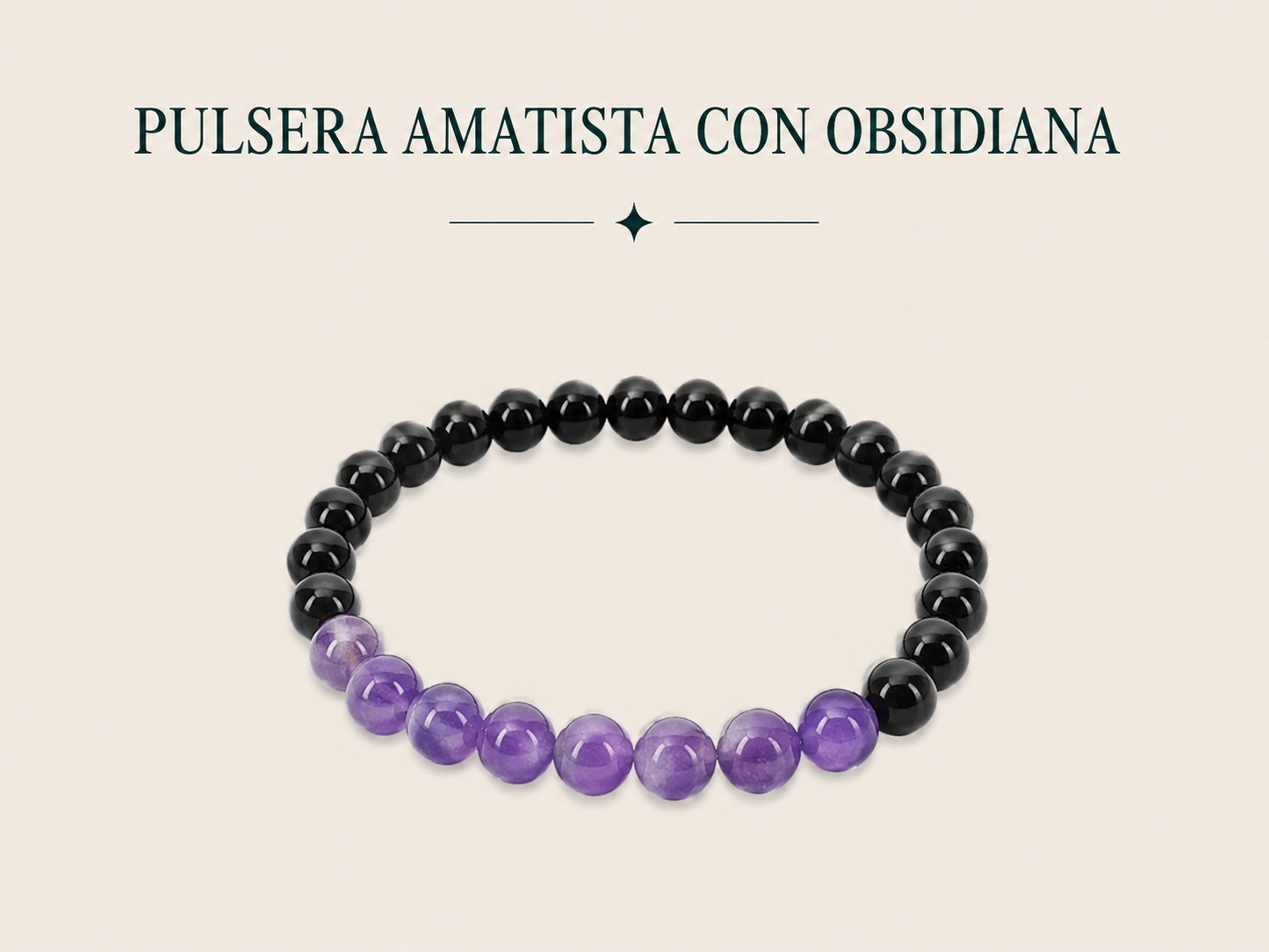 Pulsera Amatista y obsidiana