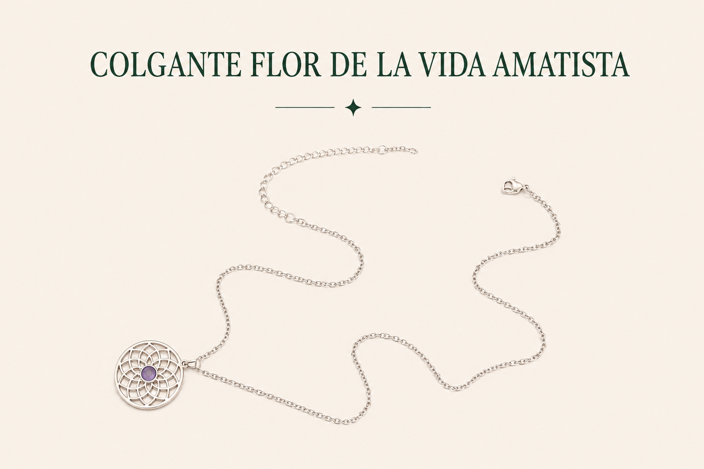 Colgante flor de la vida amatista