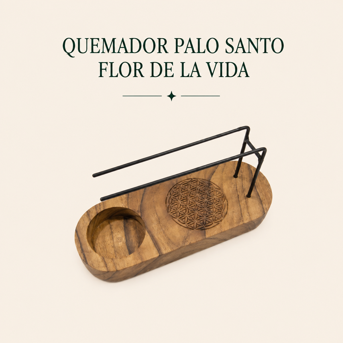 Quemador palo santo flor de la vida