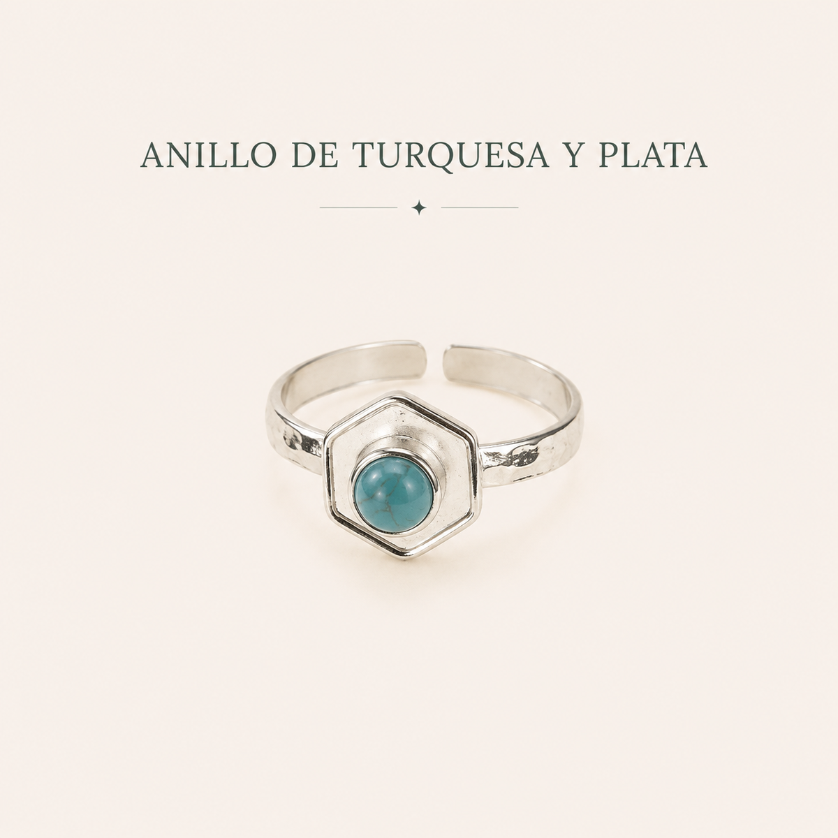 Anillo adaptable turquesa plata