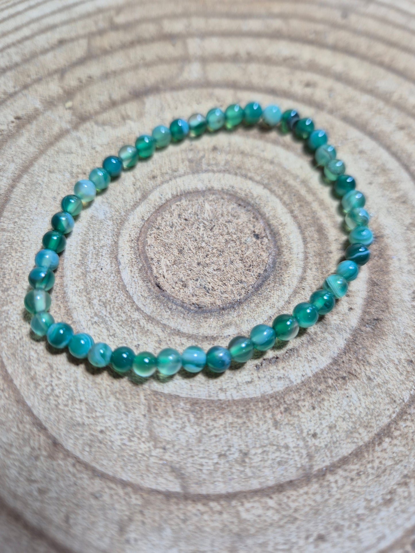 Pulsera ágata verde 4mm