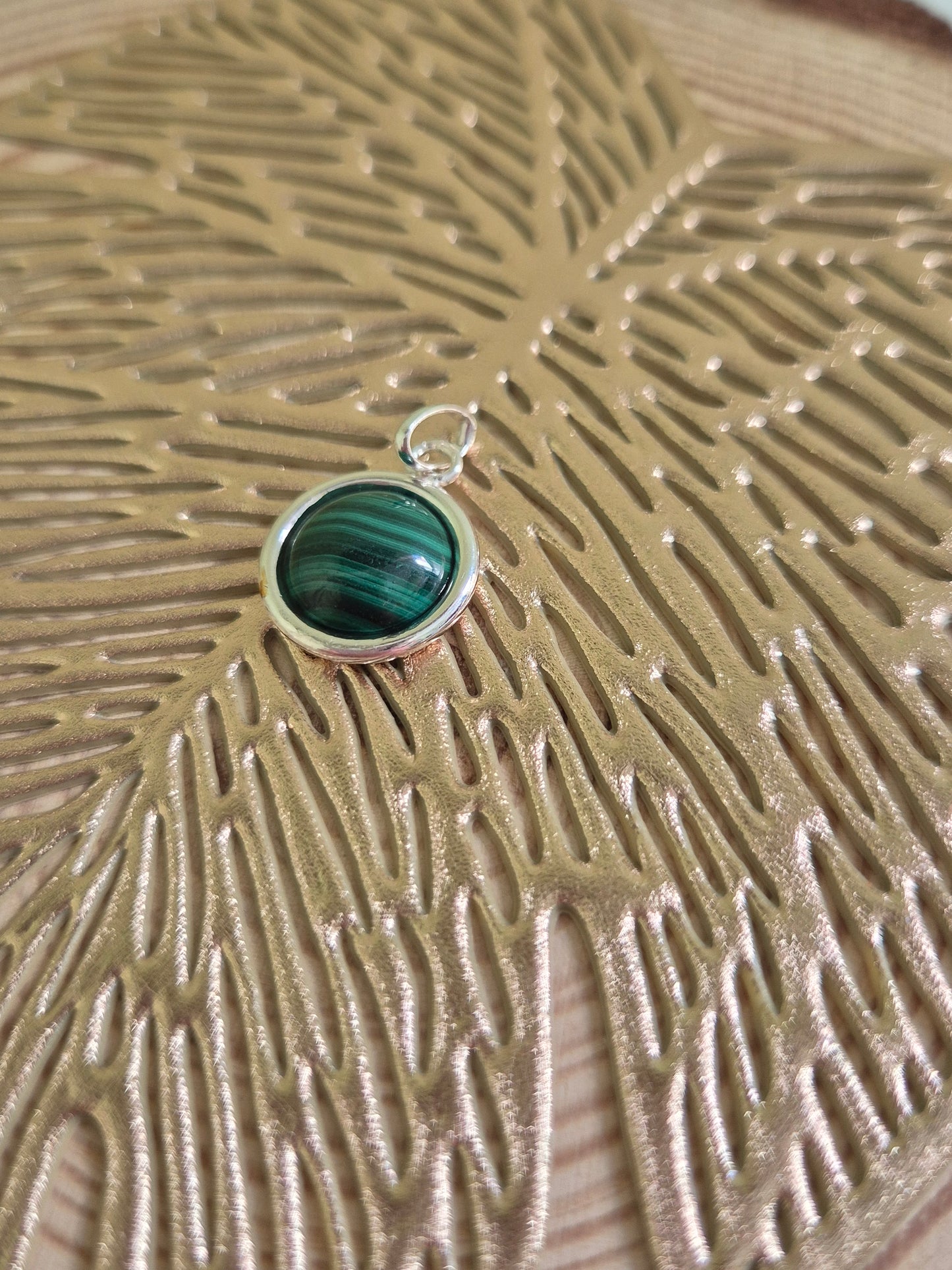 Colgante plata malaquita