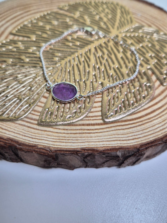 Pulsera plata amatista