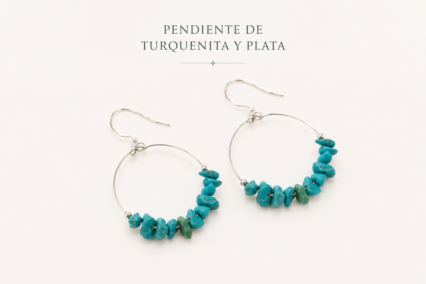 Pendiente chip turquenita plata